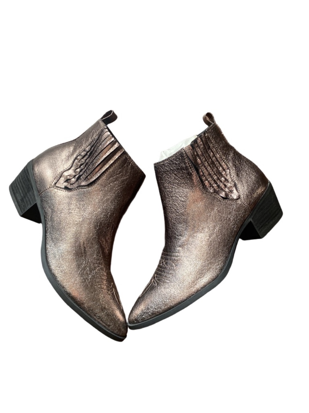 Circus by Sam Edelman Metallic Pewter Bronze Western Ankle Booties Size 10 - Picture 2 of 6
